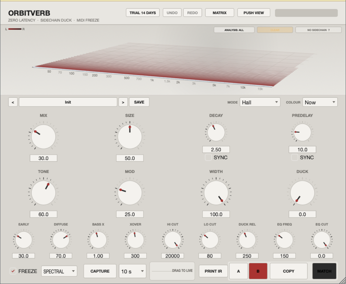 OrbitVerb reverb plug-in interface